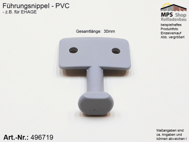 496719 Führungsnippel PVC 30mm grau - Ehage