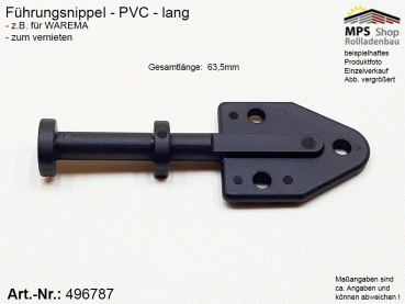 496787 Führungsnippel PVC 63,5mm schwarz, lang - Warema