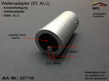 497146 Kupplung außen 6/6kant auf innen 14er Nutrohr