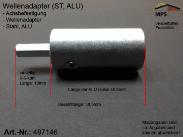 497146 Kupplung außen 6/6kant auf innen 14er Nutrohr