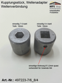 497223 Kupplung innen 7/6kant auf innen 8/4kant