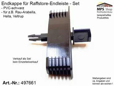 497661 (144000401), Endkappe 80mm, PVC schwarz (z.B.: Rau-Arabella, Hella, Veltrup) neue Ausführung