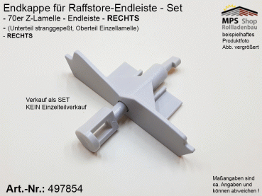 497854-70-R-Z Endkappe 70mm, RECHTS, PVC-grau