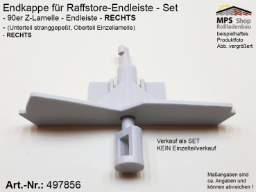 497856 90-R-Z Endkappe 90mm, RECHTS, PVC-grau