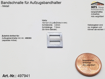 497941, Bandschnalle  für diverse Bandhalter, Metall