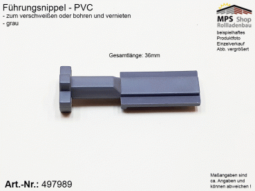 497989 Führungsnippel PVC 36mm grau - z.B. WoWo