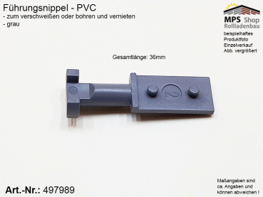 497989 Führungsnippel PVC 36mm grau - z.B. WoWo