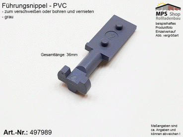 497989 Führungsnippel PVC 36mm grau - z.B. WoWo