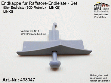 498047-L, Endkappe 80mm, PVC grau (z.B.: 80D-Retrolux - Schlotterer)