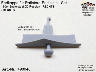 498048-R, Endkappe 80mm, PVC grau (z.B.: 80D-Retrolux - Schlotterer)