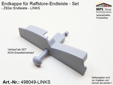 498049, Endkappe Z-Lamelle 92mm, PVC grau - LINKS (z.B.: Schlotterer)