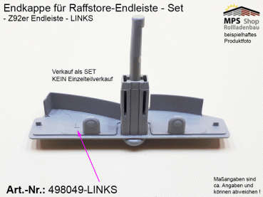 498049, Endkappe Z-Lamelle 92mm, PVC grau - LINKS (z.B.: Schlotterer)