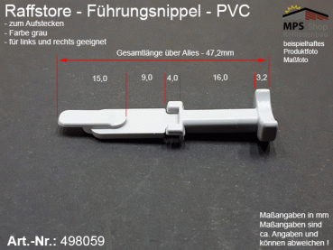 498059 Führungsnippel PVC, Länge ca. 47mm