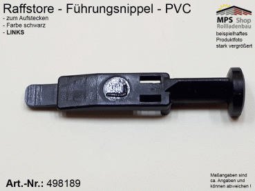 498189(L) Führungsnippel PVC, Länge 46mm - schwarz