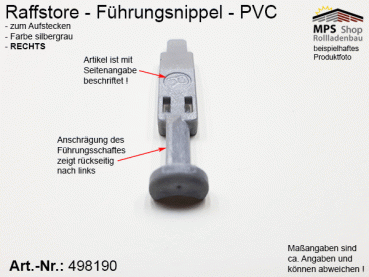 498190(R) Führungsnippel PVC, Länge 46mm - grau