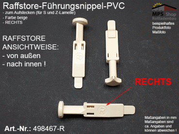 498467-R Führungsnippel PVC beige, Länge ca. 47mm