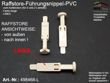 498468-L Führungsnippel PVC beige, Länge ca. 47mm