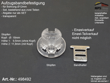 498492-Set, US-TEX-Band-Befestigung, transparent mit Bandhalter