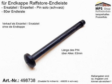 498738, Ersatzteil für Endkappe 80mm, PVC schwarz - PIN solo