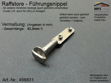 498831-124003001 Führungsnippel Metall, Länge 43,5mm (z.B. Hella) - kurz