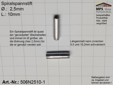 506N2510-1, Spiralspannstift 2,5 x 10mm