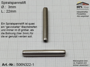 506N322-1, Spiralspannstift 3 x 22mm