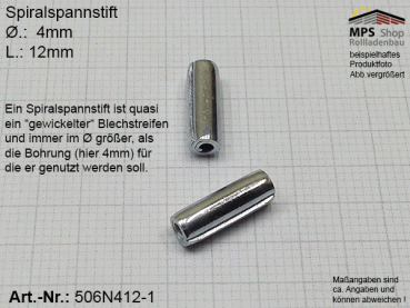 506N412-1, Spiralspannstift 4 x 12mm