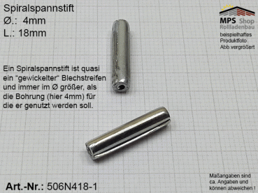 506N418-1, Spiralspannstift 4 x 18mm