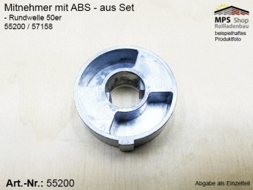 55200 -ABS- 50er-Rundwelle, Mitnehmer (Metall)