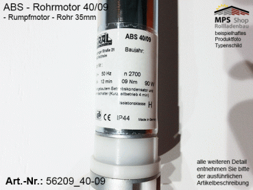 56209 -9Nm- ABS Mini-Rohrmotor (Rumpfmotor)