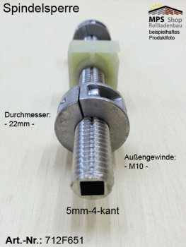 Spindelsperre "651" Achse: 5mm-4-kant, Oberschiene 25mm