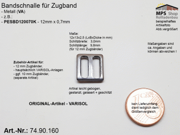 74.90.160 - Schnalle, Zugbandschnalle für 10 u. 12mm WGB-Band Varisol u.a. - Ersatzteil