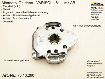 76.10.280, IMBAC Schneckengetriebe 8:1, mit AB - metall, GEIGER