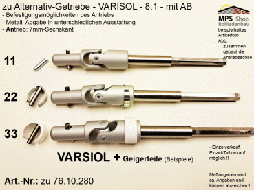 76.10.280, IMBAC Schneckengetriebe 8:1, mit AB - metall, GEIGER