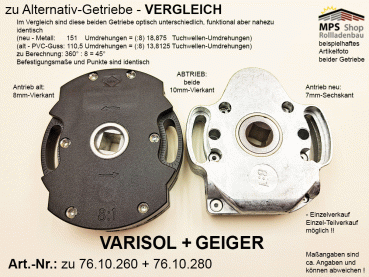 76.10.280, IMBAC Schneckengetriebe 8:1, mit AB - metall, GEIGER