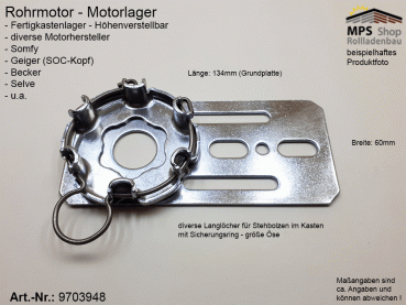 9703948 - Rollladen Rohrmotor Motorlager, Fertigkastenlager - Com-Kopf (für diverse Hersteller)