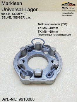 Motorlager, Markisen-Universallager mit Gewinde-Teilkreise