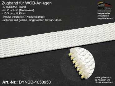 DYNBD-1050950 - Zugband für WGB 10,5 x 0,95mm - weiß / silbrig