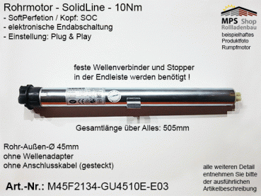M45F2134-GU4510E-E03 elektronischer Rohrmotor 10Nm (Rumpfmotor)