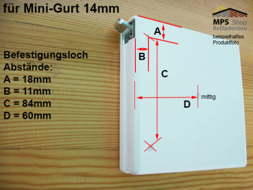 MINI - Aufschraub-Gurtwickler (5m) eckig, weiß