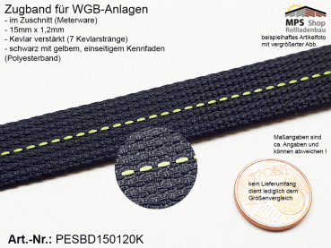 PESBD150120K, Zugband für WGB 15mm x 1,2mm, schwarz