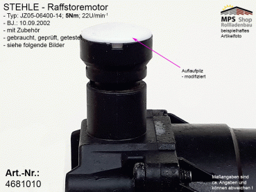 4681010, STEHLE - Raffstore-Motor 5 Nm - gebraucht, geprüft, getestet