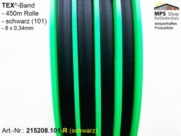 TEX-Band 8,0x0,34mm, schwarz (215208.101-Rolle - 450m)