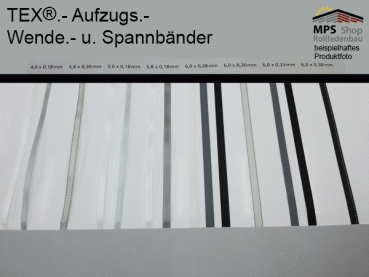 Aufzugsband 4,8 x 0,3mm, hellgrau, mit Zierfaden