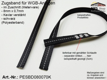 PESBD080070K Zugband für WGB 8mm x 0,7mm - schwarz