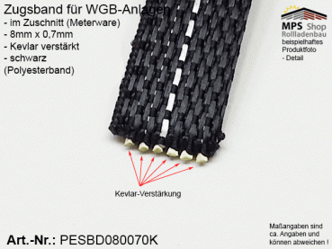 PESBD080070K Zugband für WGB 8mm x 0,7mm - schwarz