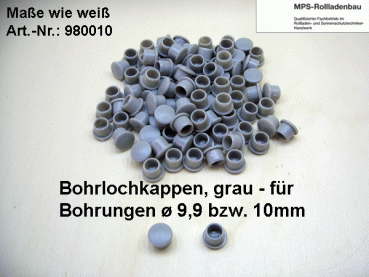 STÜCKWARE - Bohrlochkappe-grau, für Bohrung Ø10mm (9,9mm)