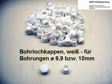 STÜCKWARE - Bohrlochkappe-weiß, für Bohrung Ø10mm (9,9mm)