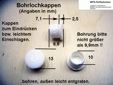 STÜCKWARE - Bohrlochkappe-grau, für Bohrung Ø10mm (9,9mm)