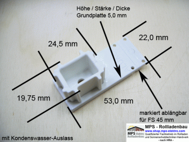 Führungsschienen Abschluesse 53 + 45er, div. Farben